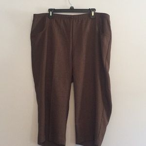 Rebecca Malone brown midi pants, size XL